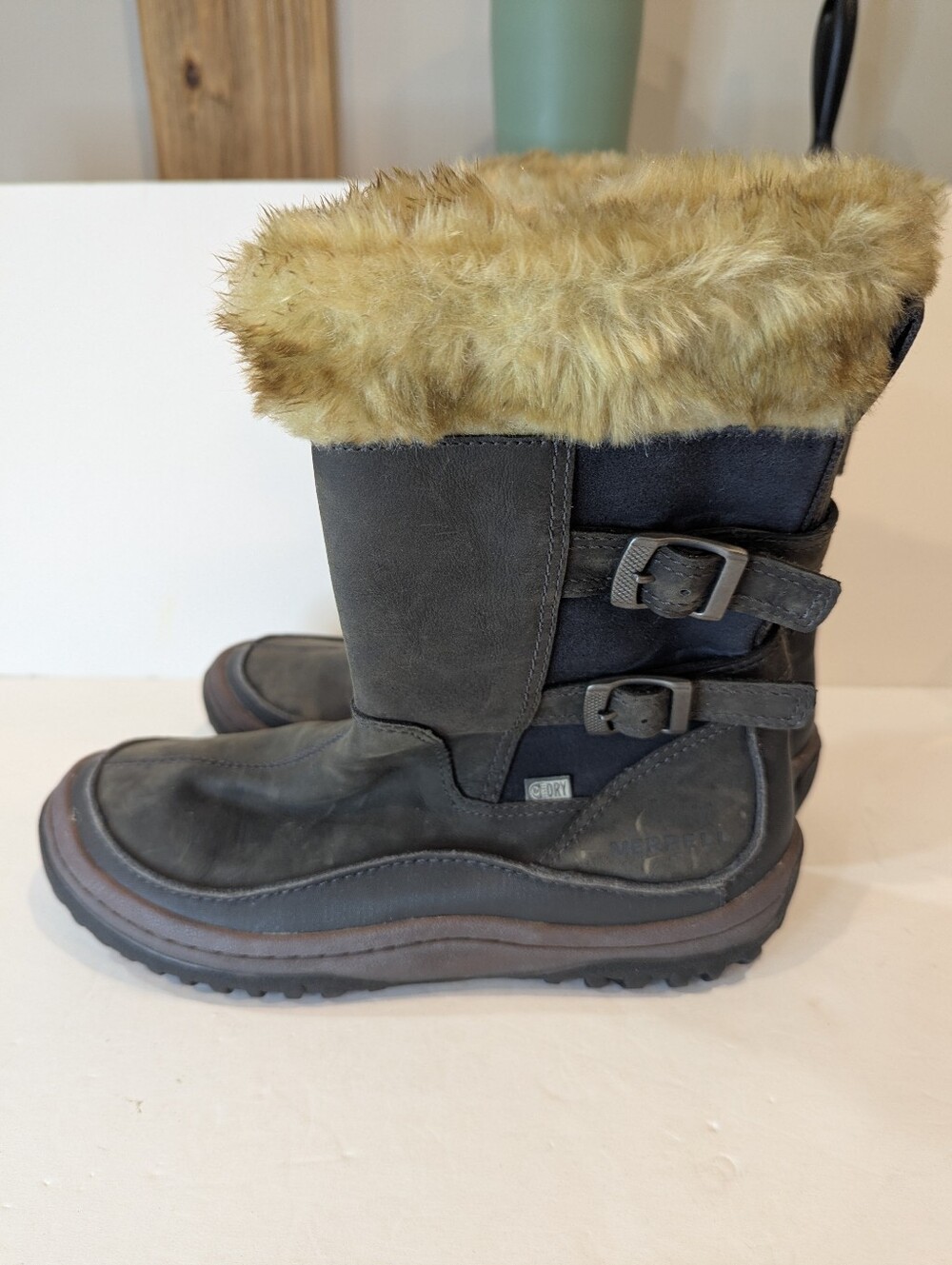 Merrell Women's Decora Chant Waterproof Warm Wild Dove Boots Outdoor Size 10